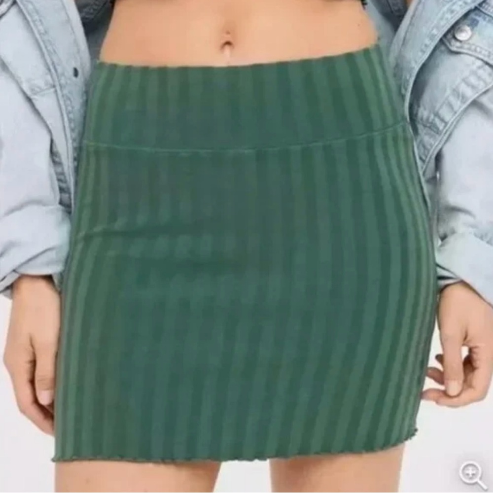 Aerie Offline Ribbed Mini Skirt Green Size XS